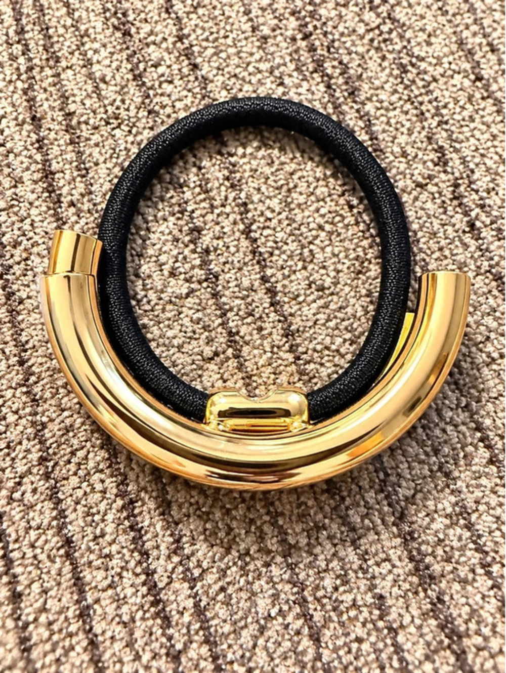 Black & Gold Metal Ponytail Hair Tie